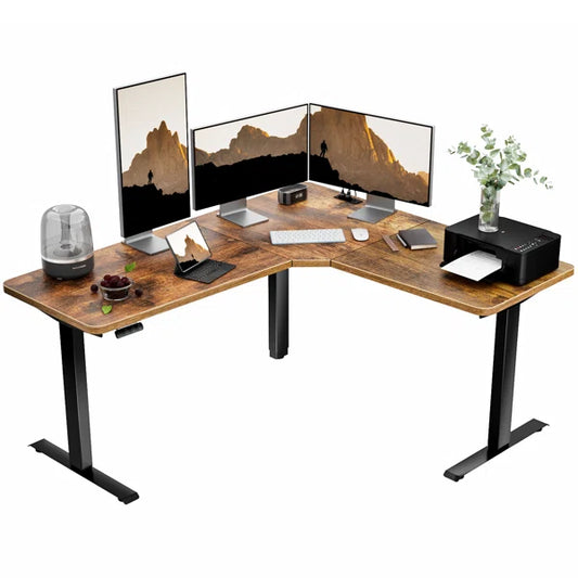 L Shaped Height Adjustable Electric Standing Desk
